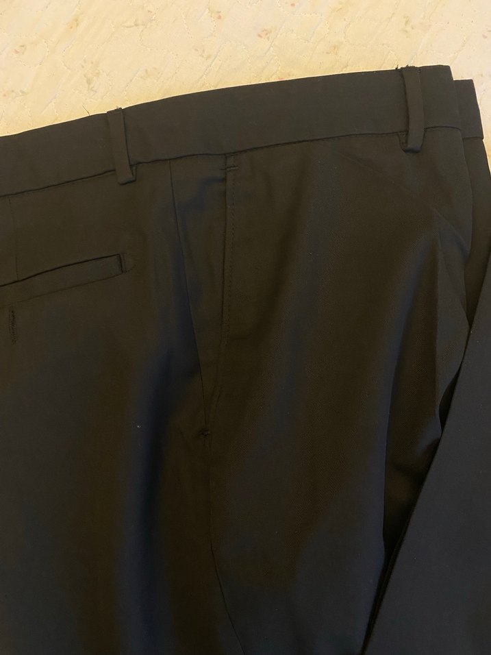 Düğmeli Siyah erkek Kumaş Pantolon - Görsel 2