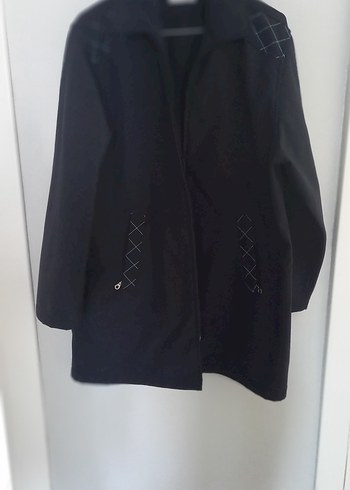 koyu lacivert ceket trençkot - Görsel 3
