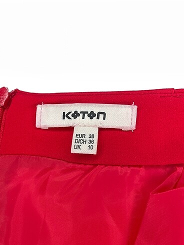 38 Beden kırmızı Renk Koton Mini Etek %70 İndirimli.