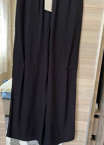 Siyah Salaş Kadın Uzun Kumaş Pantolon - Görsel 2