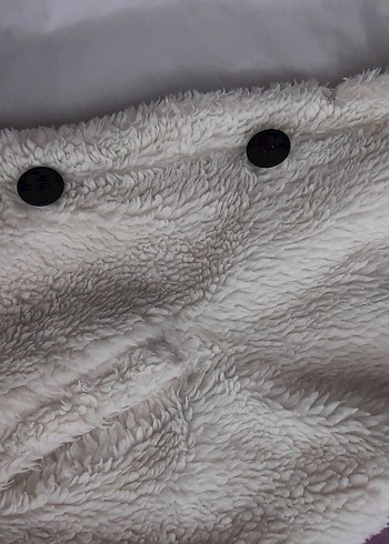 38 Beden beyaz Renk Beyaz Peluş Midi Kaban