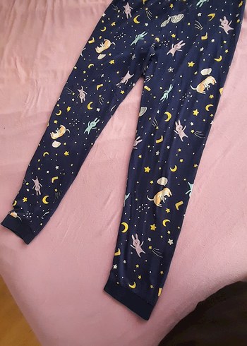 12-13 Yaş Beden Kız Çocuk Lacivert pijama altı