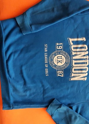 Renkli Baskılı Mavi Sweatshirt - Görsel 2