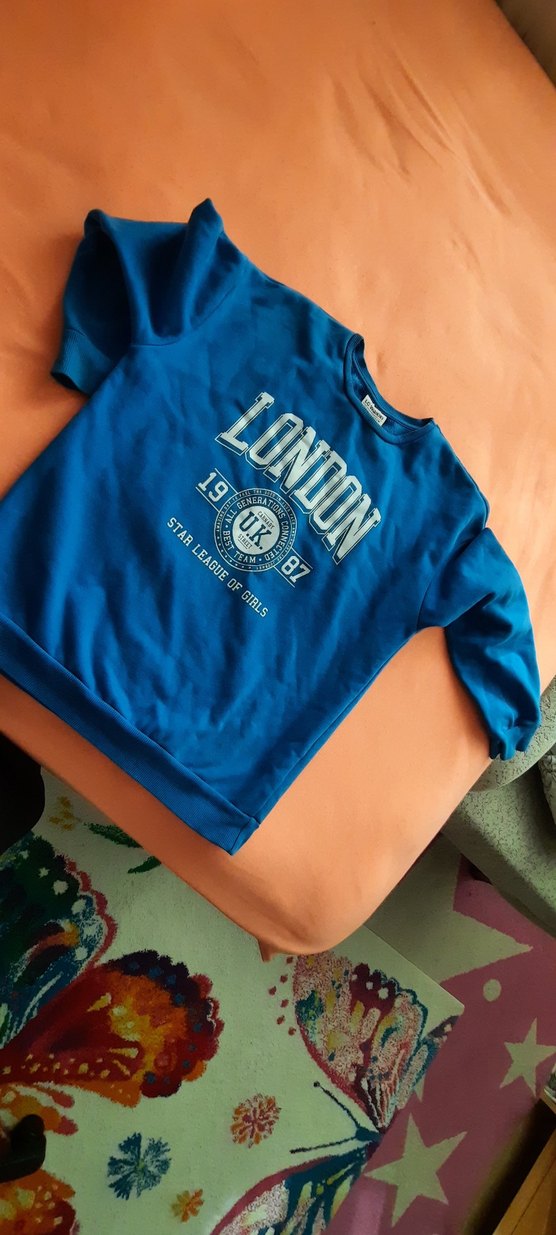 Renkli Baskılı Mavi Sweatshirt - Görsel 4