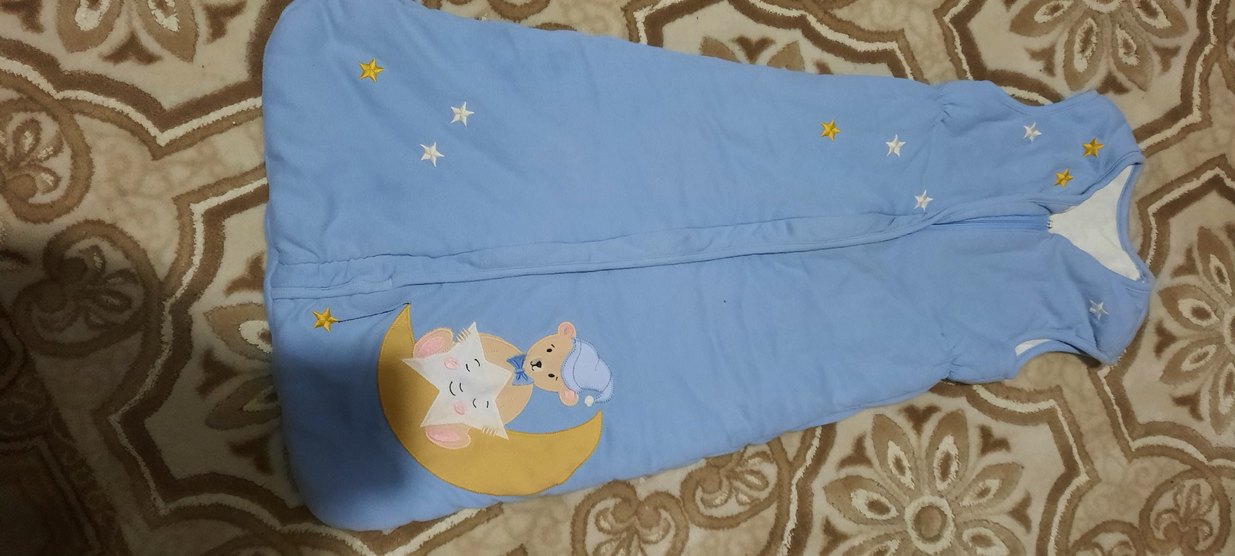 Mavi Nakışlı Bebek Uyku Tulumu - Görsel 3