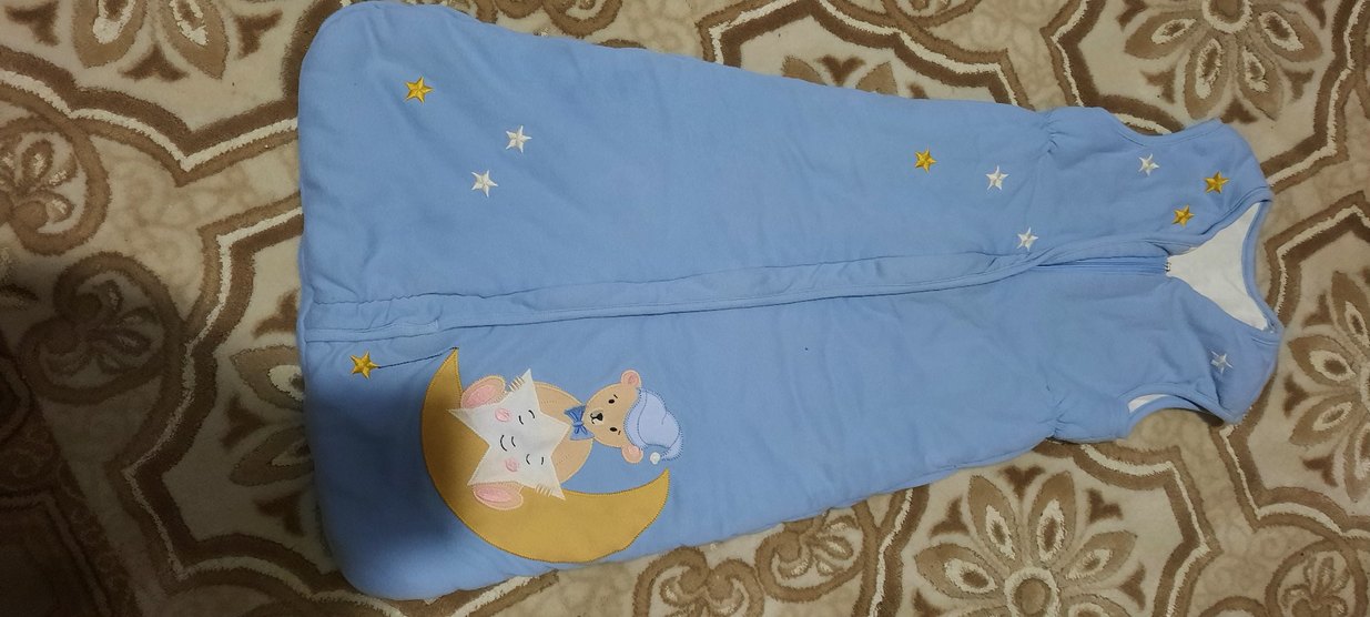 Mavi Nakışlı Bebek Uyku Tulumu - Görsel 2