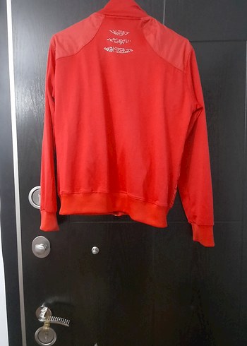 Kadın Kırmızı Fermuarlı Yüksek Yakalı Ceket - Görsel 6