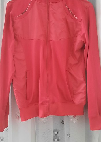 Kadın Kırmızı Fermuarlı Yüksek Yakalı Ceket - Görsel 5