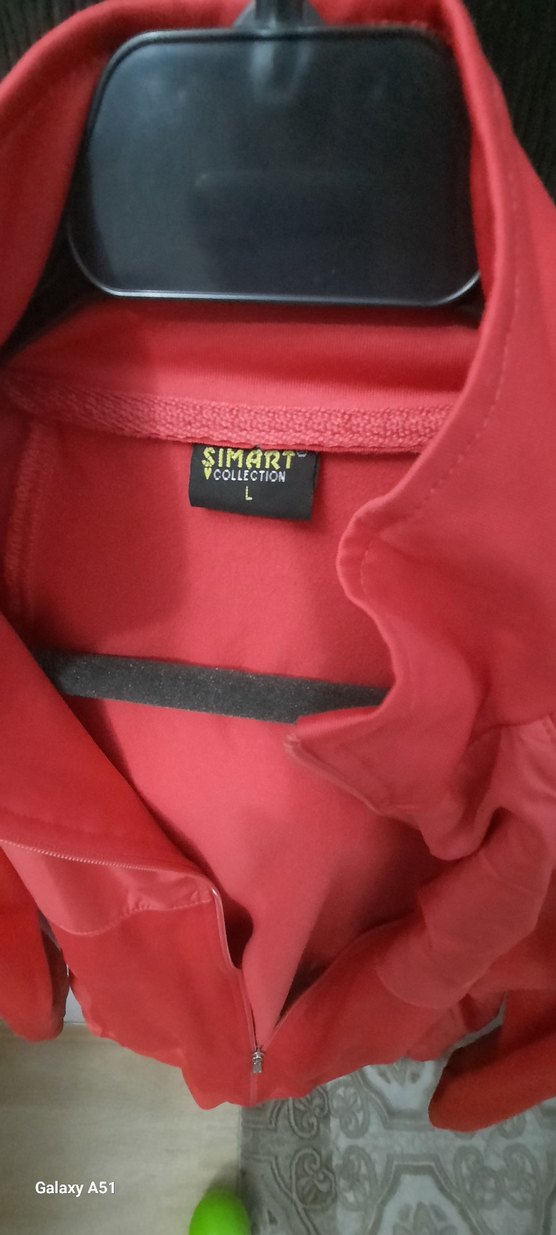 Kadın Kırmızı Fermuarlı Yüksek Yakalı Ceket - Görsel 4