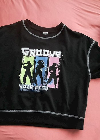 Kız Çocuk Siyah Baskılı T-shirt - Görsel 3