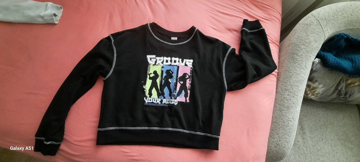 Kız Çocuk Siyah Baskılı T-shirt - Görsel 3