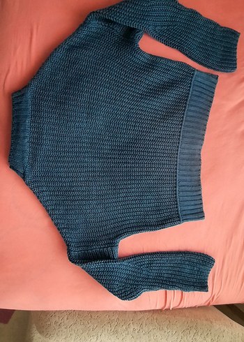 Kadın Lacivert Balıkçı Yaka crop kazak - Görsel 2