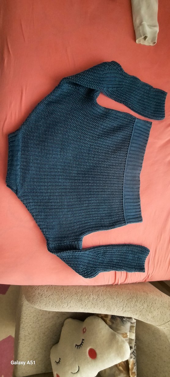 Kadın Lacivert Balıkçı Yaka crop kazak - Görsel 2