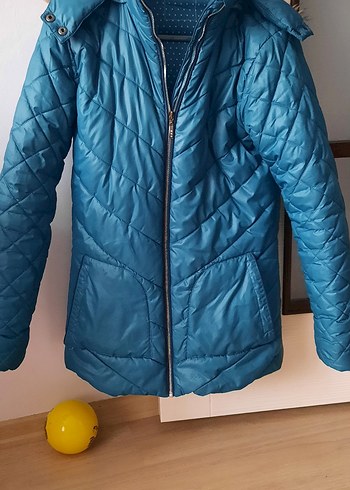 Mavi Kürklü Kışlık Mont - Görsel 2