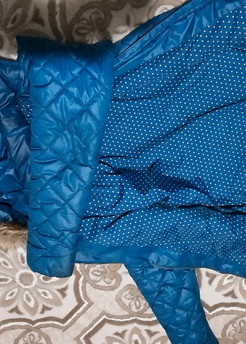 Mavi Kürklü Kışlık Mont - Görsel 6