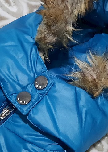 Mavi Kürklü Kışlık Mont - Görsel 7