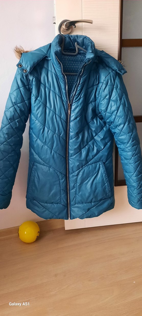 Mavi Kürklü Kışlık Mont - Görsel 2