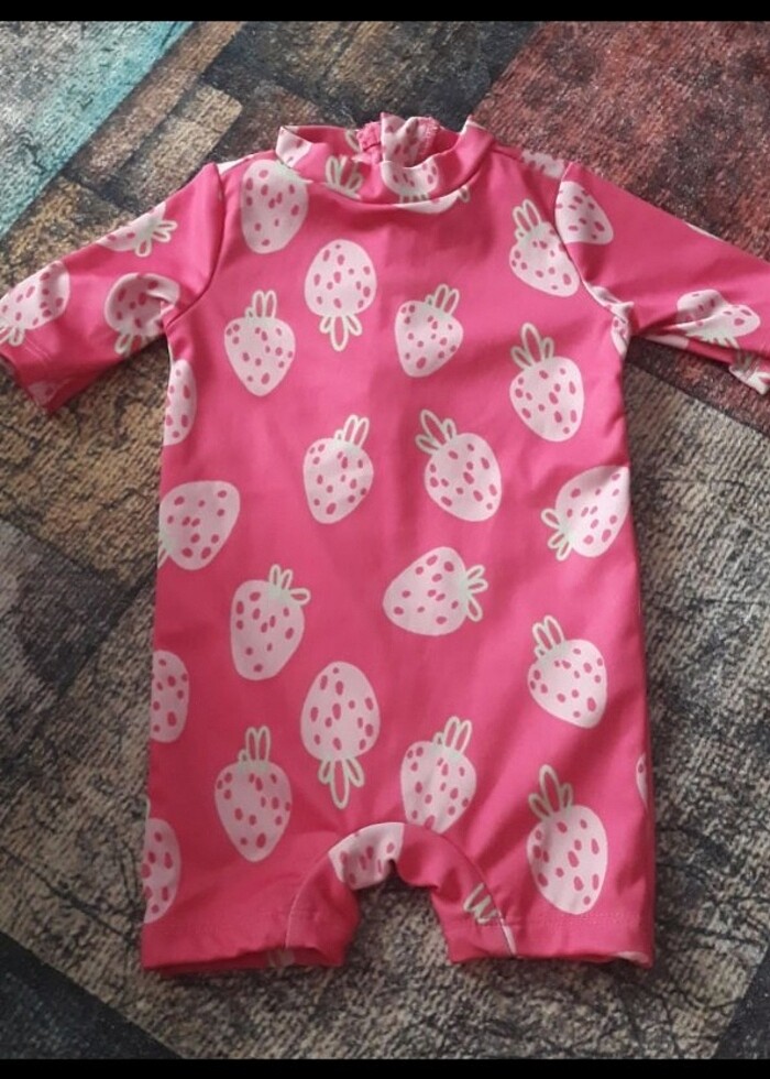 çilek desenli kız bebek mayo 6-9 ay - Görsel 2