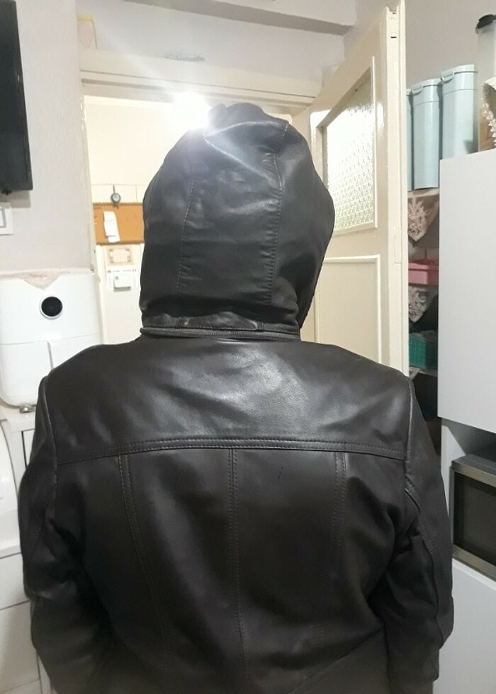 Kadin deri ceket - Görsel 3