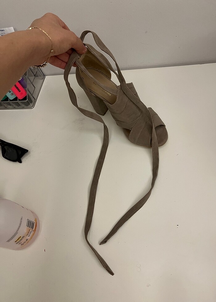 Süet topuklu ayakkabı - Görsel 3