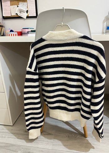 Mango çizgili hırka - Görsel 3