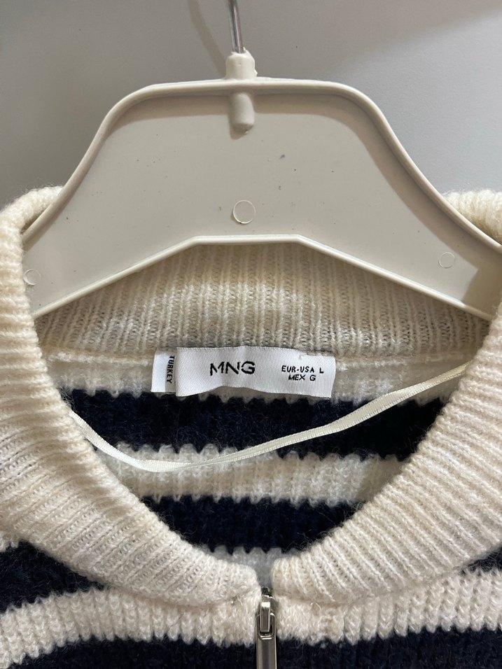 Mango çizgili hırka - Görsel 2