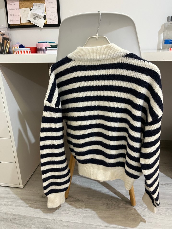 Mango çizgili hırka - Görsel 3