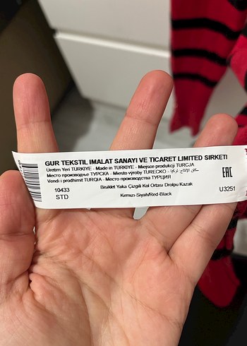 DİLVİN Kırmızı Siyah Çizgili Kadın Triko Kazak - Görsel 4