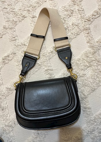 Zara Modern Klasik Siyah Deri Kadın Çanta - Görsel 3