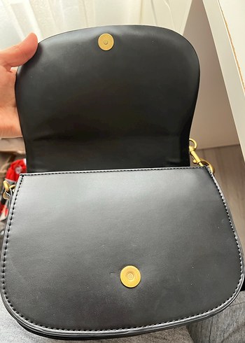 Zara Modern Klasik Siyah Deri Kadın Çanta - Görsel 8