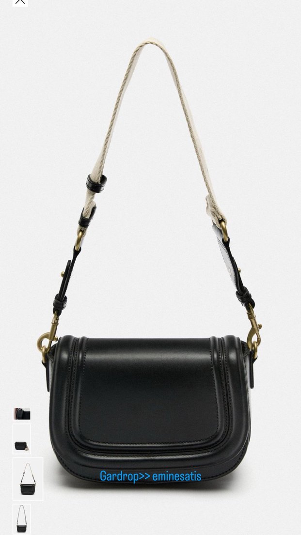 Zara Modern Klasik Siyah Deri Kadın Çanta - Görsel 2