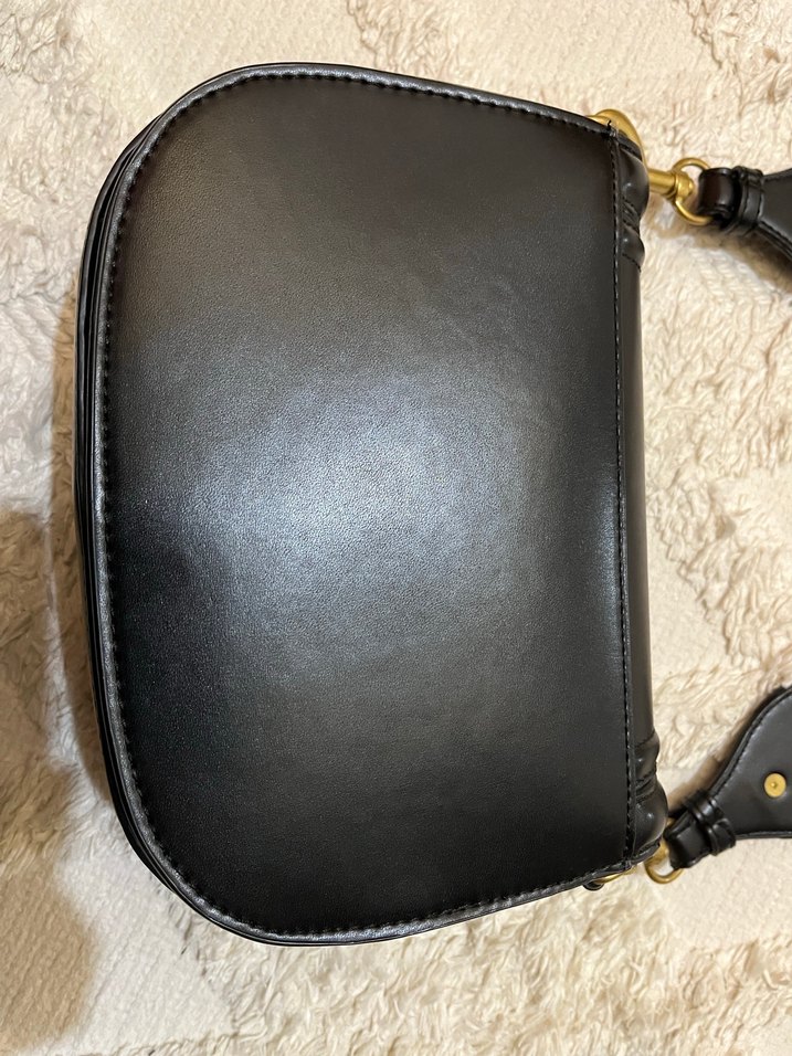 Zara Modern Klasik Siyah Deri Kadın Çanta - Görsel 5