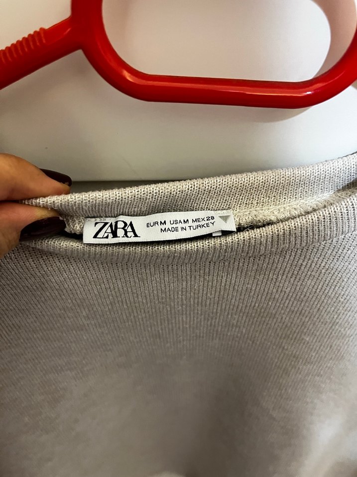 Zara Gri Kadın Oversize Sweatshirt - Görsel 3