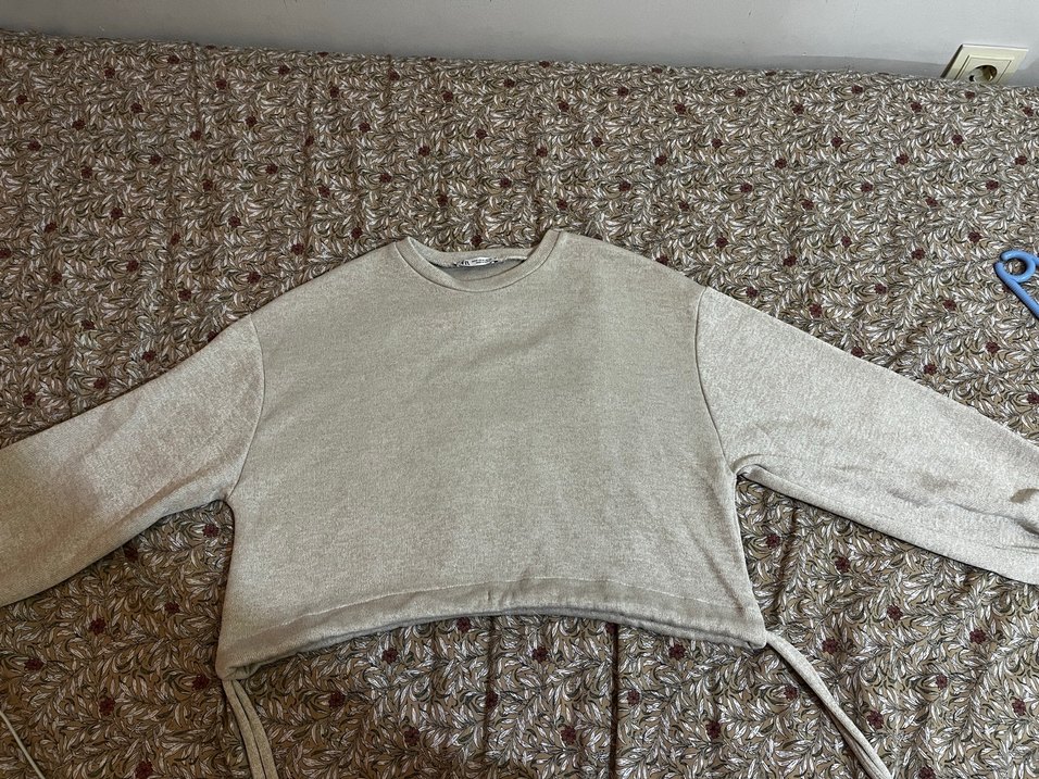 Zara Gri Kadın Oversize Sweatshirt - Görsel 4
