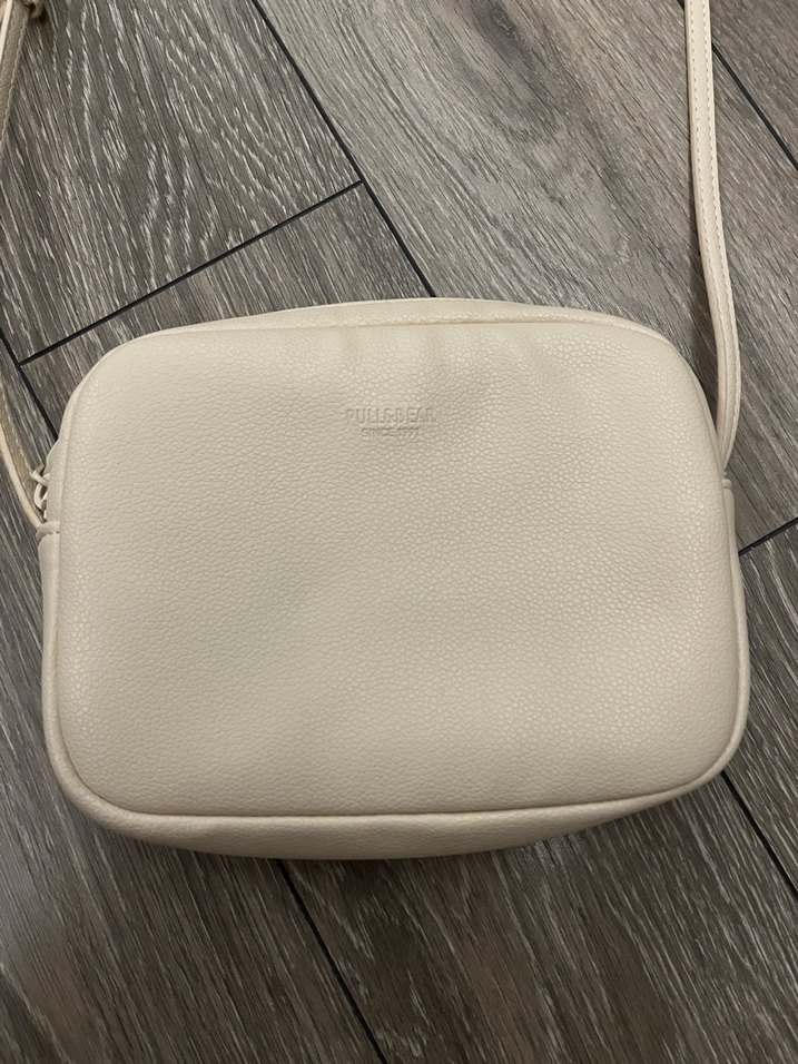 Pull& bear Bej Deri Kadın Çapraz Çanta - Görsel 4