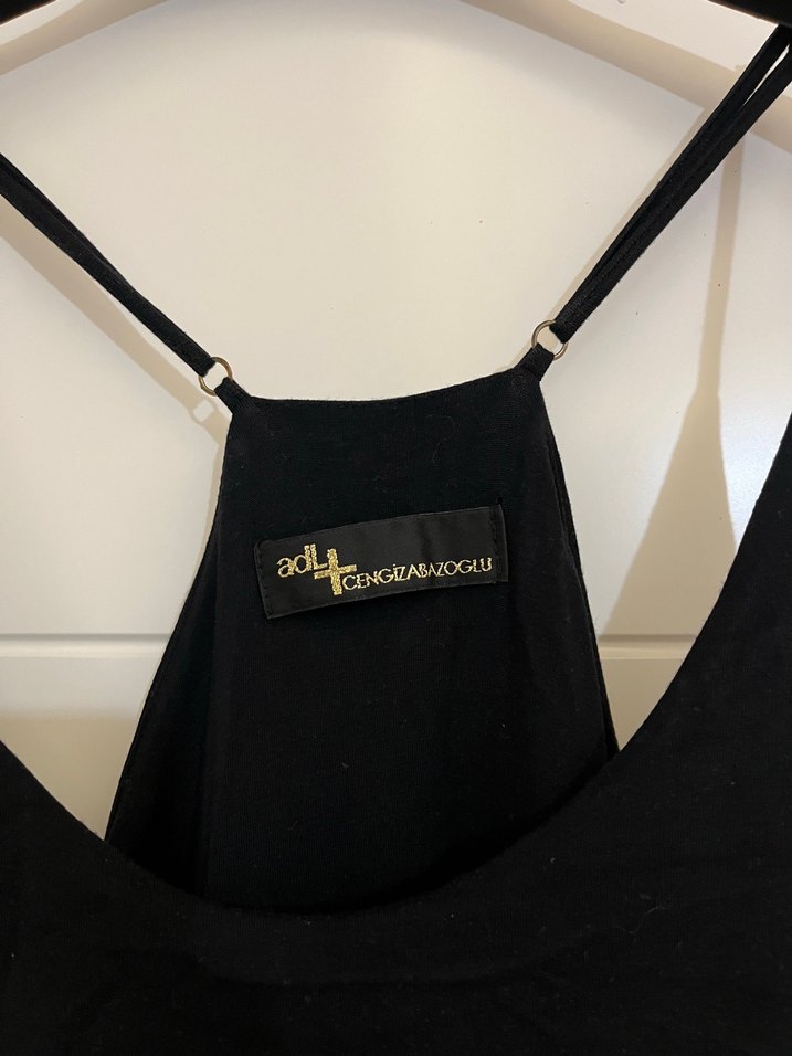 Adil ışık x cengiz abazoğlu koleksiyonu Siyah Uzun Askılı elbise - Görsel 2