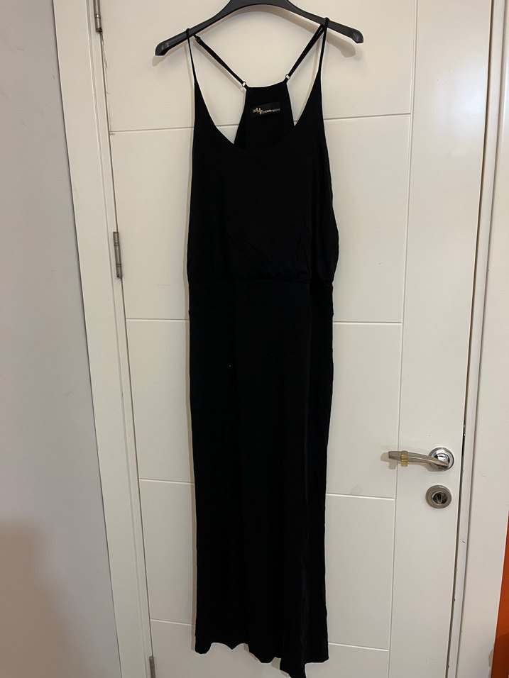 Adil ışık x cengiz abazoğlu koleksiyonu Siyah Uzun Askılı elbise - Görsel 3