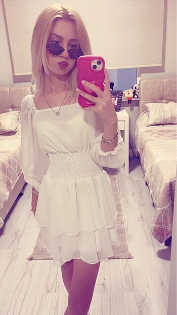 Armalife Beyaz mini elbise