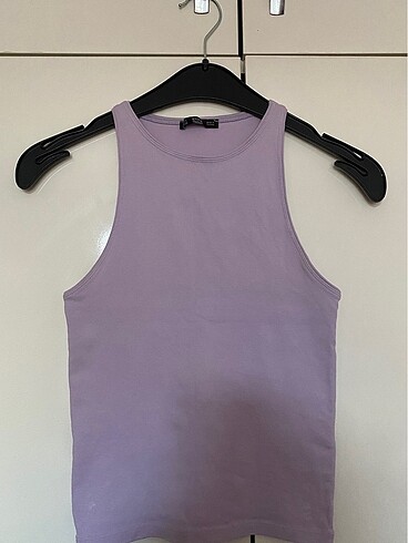 halter yaka lila üst