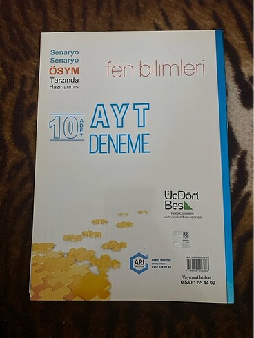  345 üç dört beş 10 adet ayt fen deneme