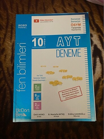 345 üç dört beş 10 adet ayt fen deneme