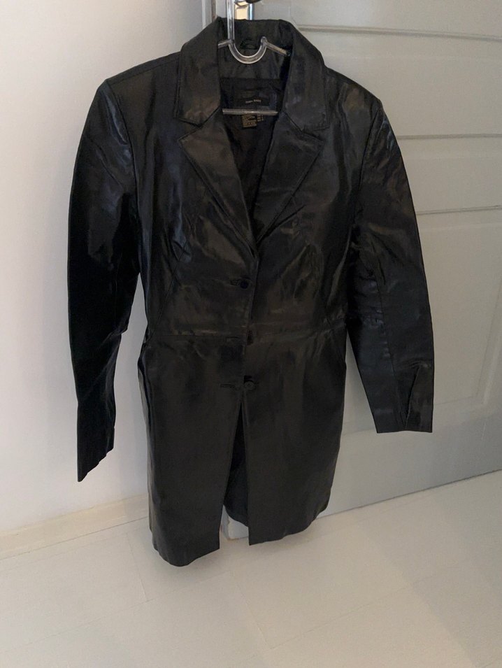 Siyah Düğmeli Deri Kadın Ceket - Görsel 4