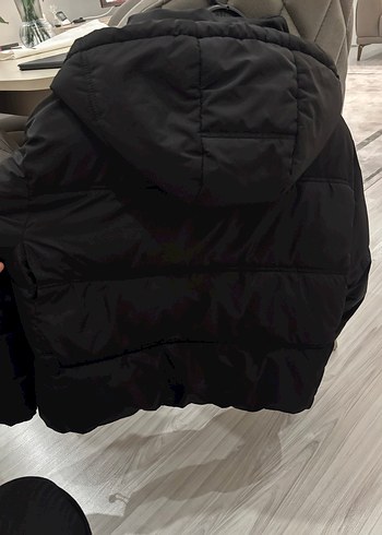 Siyah Fermuarlı Kadın şişme Mont - Görsel 3