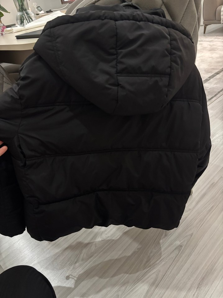 Siyah Fermuarlı Kadın şişme Mont - Görsel 3