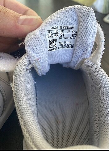 21 Beden beyaz Renk Adidas bebek spor ayakkabı 