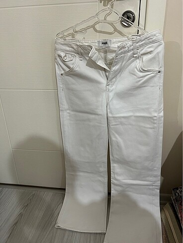 m Beden Mavi wide leg high rise pantolon