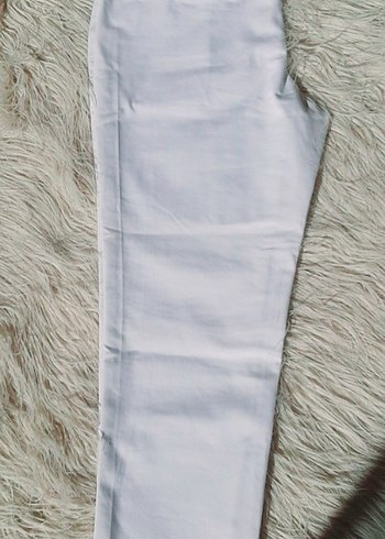 Beyaz Kadın Midi Kumaş Pantolon - Görsel 2