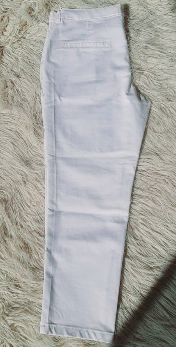 Beyaz Kadın Midi Kumaş Pantolon - Görsel 2