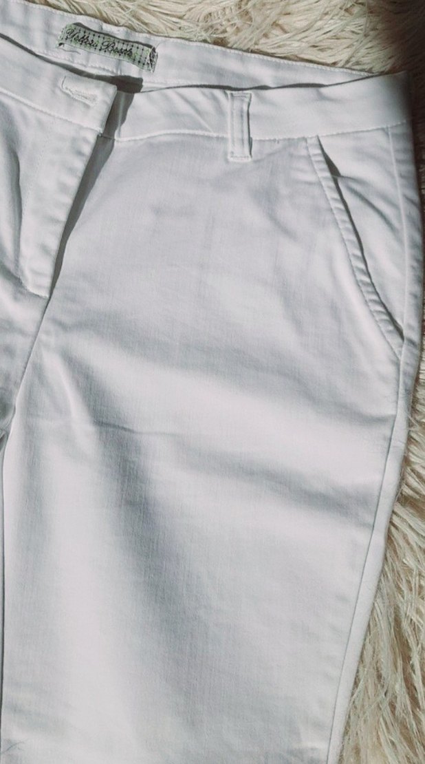 Beyaz Kadın Midi Kumaş Pantolon - Görsel 4