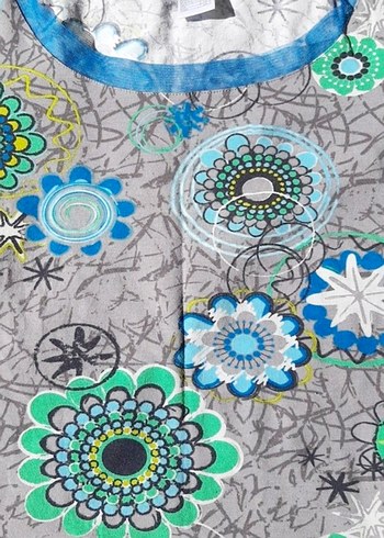 Bohem Çok Renkli Dantel Detaylı Kadın Tişört - Görsel 6